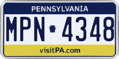 PA license plate MPN4348