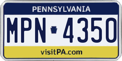 PA license plate MPN4350