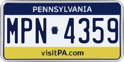 PA license plate MPN4359