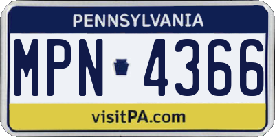 PA license plate MPN4366