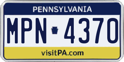 PA license plate MPN4370
