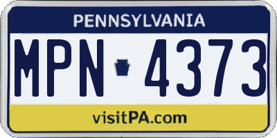 PA license plate MPN4373
