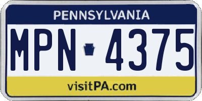 PA license plate MPN4375