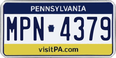 PA license plate MPN4379