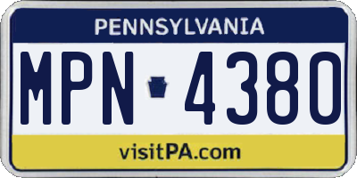 PA license plate MPN4380