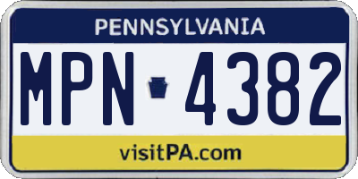 PA license plate MPN4382