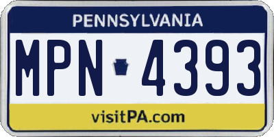 PA license plate MPN4393