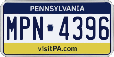 PA license plate MPN4396