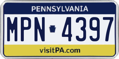 PA license plate MPN4397