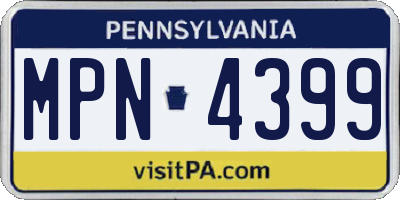 PA license plate MPN4399