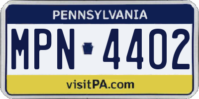 PA license plate MPN4402