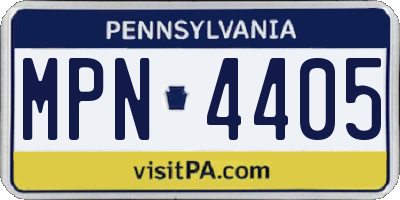 PA license plate MPN4405
