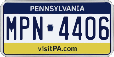 PA license plate MPN4406