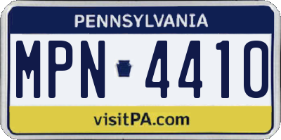 PA license plate MPN4410