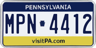 PA license plate MPN4412