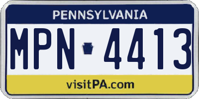 PA license plate MPN4413