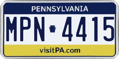 PA license plate MPN4415