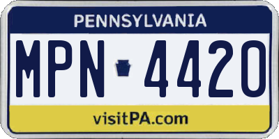 PA license plate MPN4420