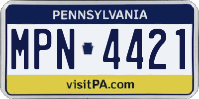 PA license plate MPN4421