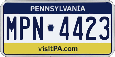 PA license plate MPN4423