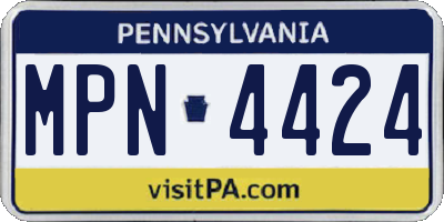 PA license plate MPN4424