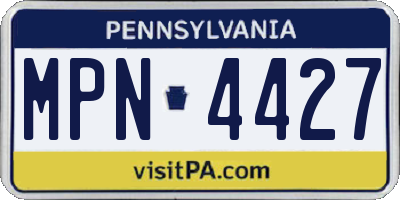 PA license plate MPN4427