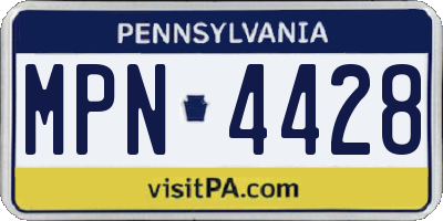 PA license plate MPN4428