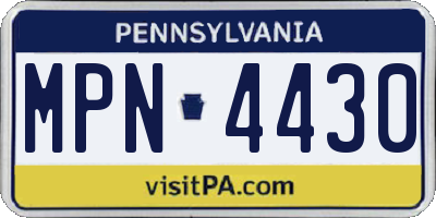 PA license plate MPN4430