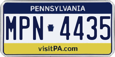 PA license plate MPN4435