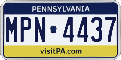 PA license plate MPN4437