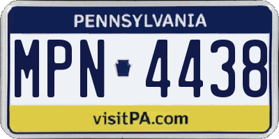 PA license plate MPN4438