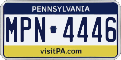 PA license plate MPN4446