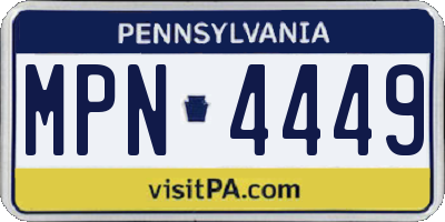PA license plate MPN4449
