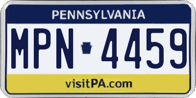 PA license plate MPN4459