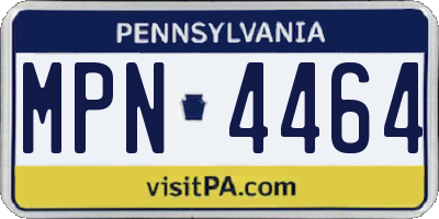PA license plate MPN4464