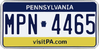 PA license plate MPN4465