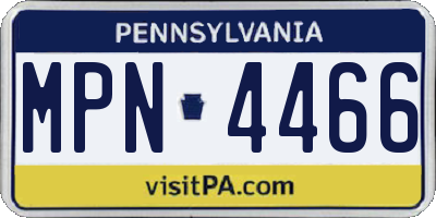 PA license plate MPN4466