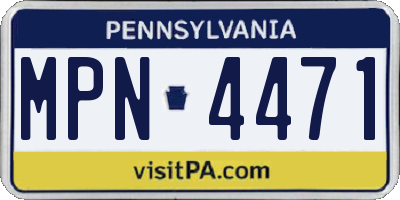 PA license plate MPN4471