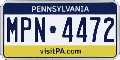PA license plate MPN4472