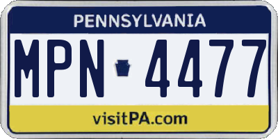PA license plate MPN4477