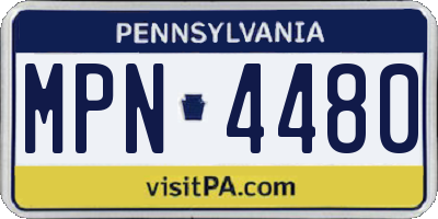 PA license plate MPN4480