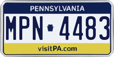 PA license plate MPN4483