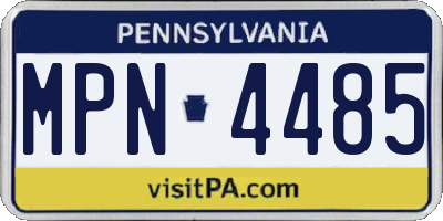 PA license plate MPN4485