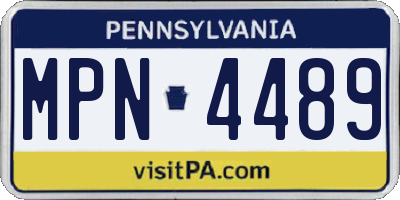 PA license plate MPN4489