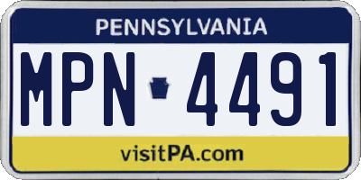 PA license plate MPN4491
