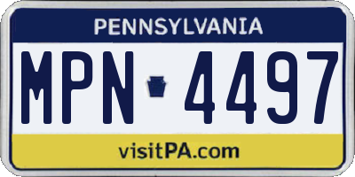 PA license plate MPN4497