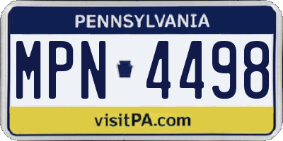 PA license plate MPN4498
