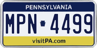 PA license plate MPN4499