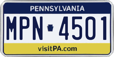 PA license plate MPN4501