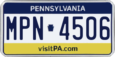 PA license plate MPN4506